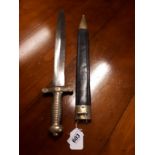 19th. C. broad sword in original scabbard.