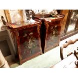 Pair of Japanese lacquered side cabinets.