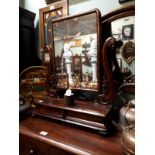 William IV. Flamed mahogany dressing table mirror.