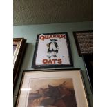 Quaker's Oats tinplate advertising sign.