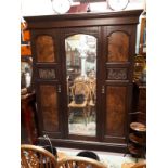 Victorian walnut two door robe.