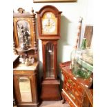 Mahogany long cased clock with Westminster chimes.