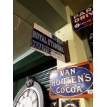 We Sell Royal Standard Paraffin oil double sided enamel advertising sign.