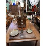 19th. C. brass and mahogany shop scales.