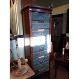 19th C. mahogany haberdashery cabinet with pull out draws.