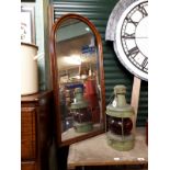 Victorian mahogany wall mirror. { 129cm H X 62cm W }.