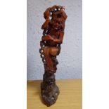 CARVED ORIENTAL SOAPSTONE FIGURE 20CM