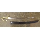 CUTLASS IN LEATHER SCABBARD 67CM