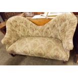 VICTORIAN DOUBLE CHAIR BACK SOFA ON TURNED FORE LEGS