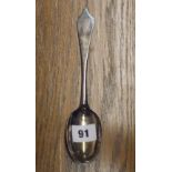 EARLY 18TH CENTURY LONDON RAT TAIL TREFID TOP SPOON ENGRAVED T E K-PURPOTED TO BELONG TO SIR EDWARD