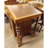 VICTORIAN ROSEWOOD DAVENPORT SCROLLED GALLERY BACK