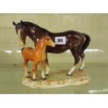 BESWICK GLOSS HORSE AND FOAL GROUP SECOND VERSION