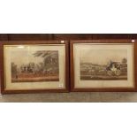 PAIR OF 19TH CENTURY ENGRAVINGS STAGECOACH BY F.