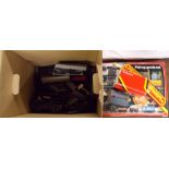 HORNBY ELECTRIC TRAIN SET AND BOX OF TRACK ,