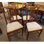 SET OF FOUR GEORGE III PROVINCIAL FRUITWOOD DINING CHAIRS