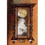 VICTORIAN WALNUT VIENNA STYLE WALL CLOCK