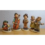 FOUR MJ HUMMEL FIGURES INC HAPPY DAYS