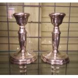 PAIR OF SILVER DWARF CANDELSTICKS