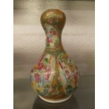 CANTONESE FAMILLE ROSE PATTERN GOURD SHAPED VASE