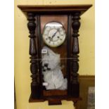 VICTORIAN WALNUT CASED VIENNA TYPE WALL CLOCK