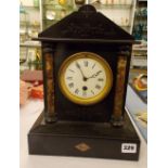 BLACK SLATE 19TH CENTURY MANTLE CLOCK