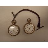 TWO BASE METAL POCKET WATCHES