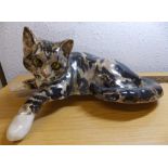 WINSTANLEY RECUMBENT POTTERY CAT NUMBER 5