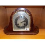 MAHOGANY ARCH CASED EIGHT DAY MANTEL CLOCK