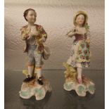 PAIR OF FRENCH PORCELAIN 18TH CENTURY STYLE FIGURES OF A BOY AND GIRL