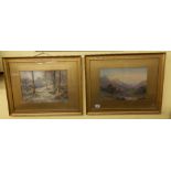 J A FRENCH -WATERCOLOURS LANDSCAPES F/G A PAIR