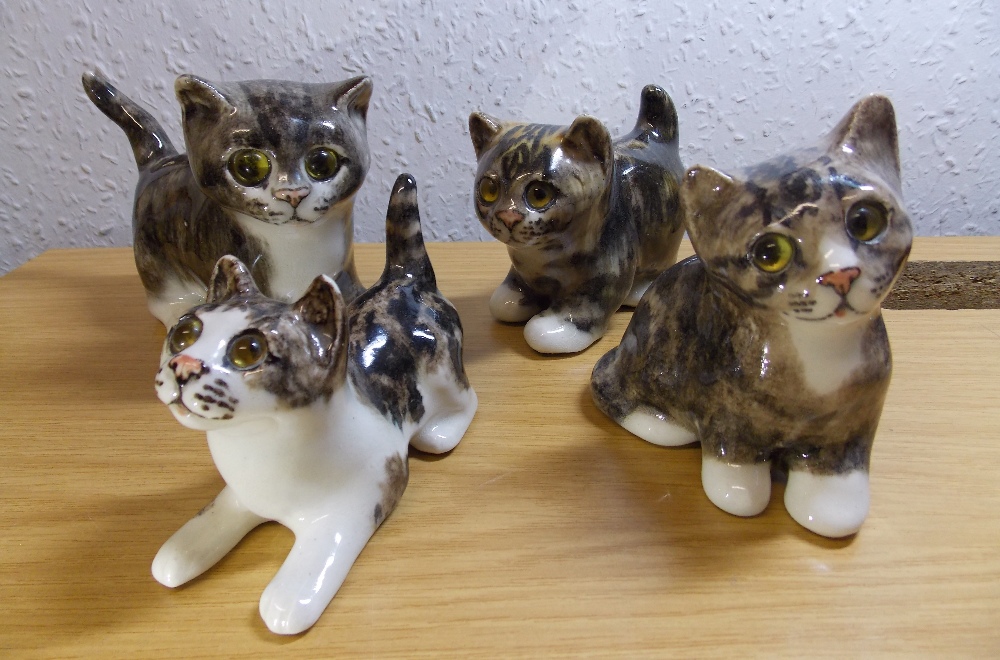 FOUR WINSTANLEY POTTERY KITTENS