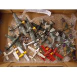 DINKY AND CORGI AIRCRAFT COLLECTION INCLUDING SPITFIRE 719, HURRICANE 718, JUNKERS 721,
