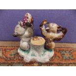 RUSSIAN PORCELAIN INKSTAND DEPICTING MISCHIEVIOUS BEAR CUBS BY A.