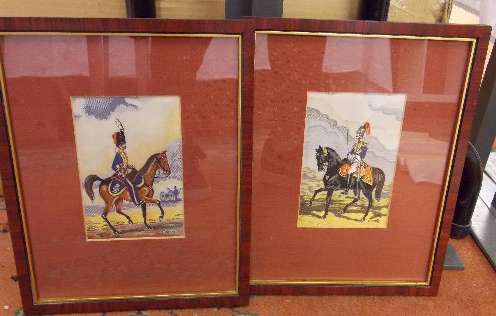 TWO BOXED CASH'S WOVEN SILKS OF THE ROYAL ARTILLERY (ROSE) AND HORSEGUARDS (ROSE)