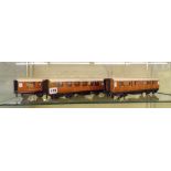 THREE LNER LONDON TO EDINBURGH TIN PLATE TRAIN CARRIAGES