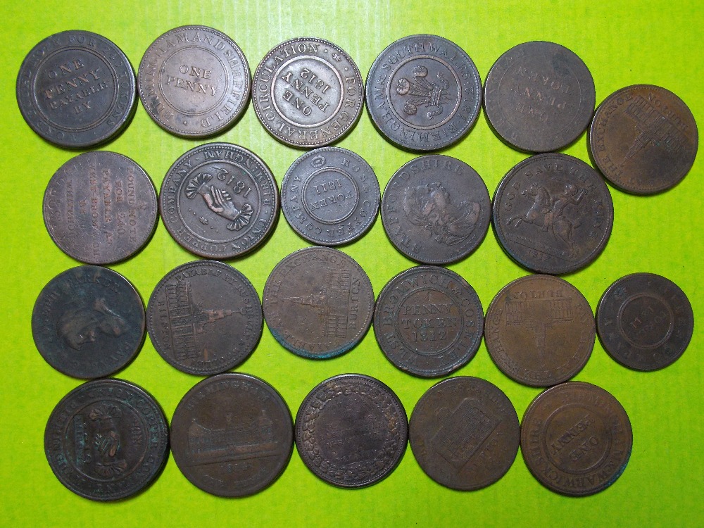 A SELECTION OF WORKHOUSE AND ONE PENNY AND HALF PENNY TOKENS MAINLY WEST MIDLANDS INCLUDING