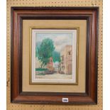 ZVI EHRMAN (1903-1993) OILS ON BOARD STREET SCENE SIGNED -FRAMED 21CM x 26CM