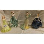 THREE ROYAL DOULTON FIGURES INCLUDING FRAGRANCE, AUGUST PERIDOT,