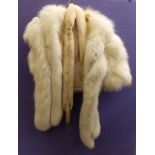 WHITE/CREAM FUR STOLE AND TWO MATCHING STOLES