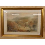 SAM PRIDE ENGLISH SCHOOL WATERCOLOUR FOREST LANDSCAPE SIGNED AND DATED 1895 F/G 74CM W X 45CM H