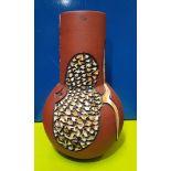 POOLE TERRACOTTA BOTTLE VASE IMPRESSED POOLE ENGLAND JH A113 30cm HIGH