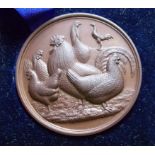 CASED BRONZE POULTRY CLUB MEDAL