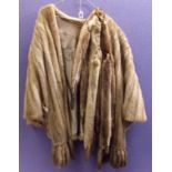 LADIES MINK SHAWL WITH TWO MATCHING ANIMAL SCARF TYPE ITEMS