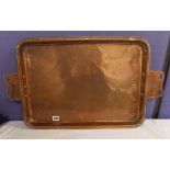 ARTS AND CRAFTS COPPER RECTANGULAR TRAY 26.