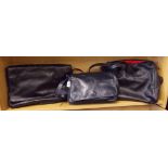 THREE 'ENNY' LADIES LEATHER HANDBAGS - ONE NAVY HANDBAG WITH SHOULDER STRAP,