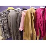 SELECTION OF LADIES CLOTHES INCLUDING CAMEL COAT,