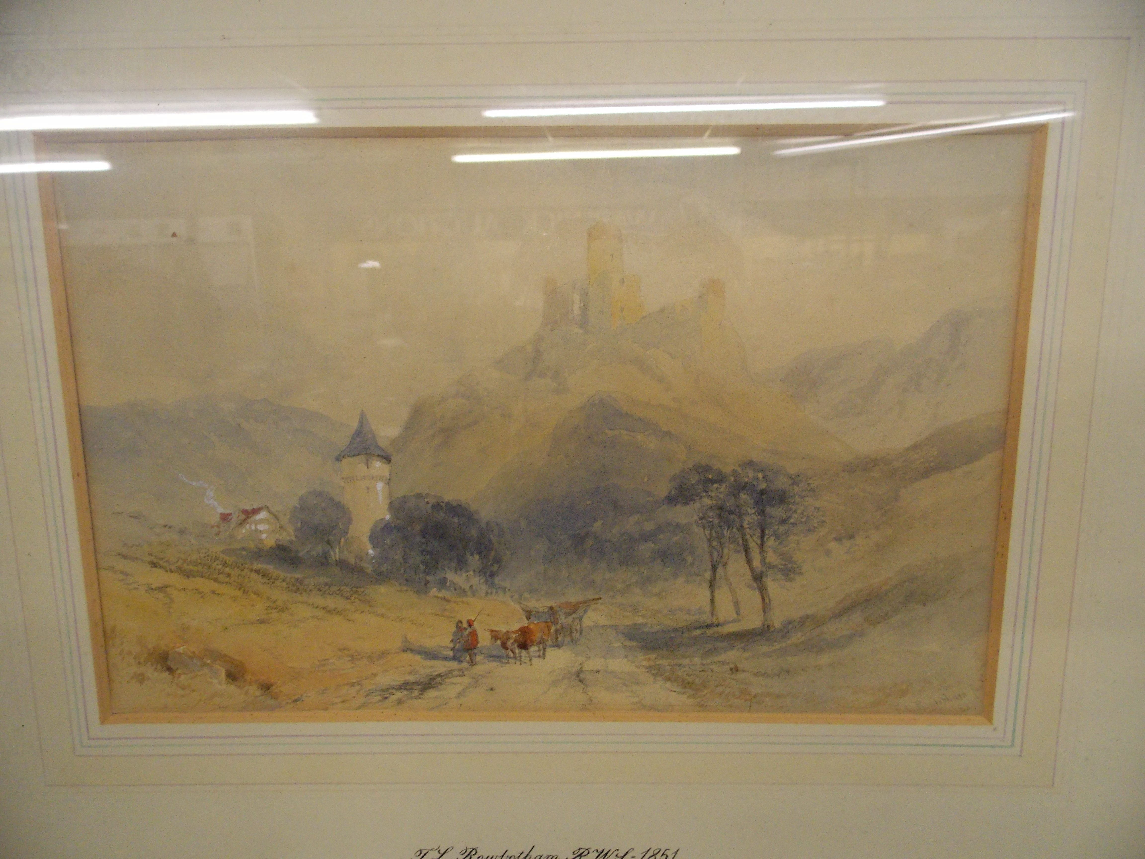 THOMAS CHARLES LEESON ROWBOTHAM (1823-1875) WATERCOLOUR HEIGHTENED WITH GOUCHE - FIGURES WITH CART - Image 2 of 3