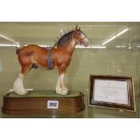 ROYAL WORCESTER CLYDESDALE STALLION MODELLED BY DORIS LINDNER NUMBER 40/500