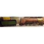 SCRATCH BUILT SCALE MODEL OF A STEAM LOCOMOTIVE AND TENDER INCOMPLETE