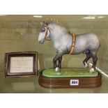 ROYAL WORCESTER MODEL OF PERCHERON STALLION MODELLED BY D L MODEL 360/500